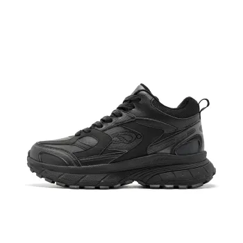QIAODAN Warm Cushioning Height Increasing Wear Resistant Slip Resistant High Top Casual Shoes Men's Black