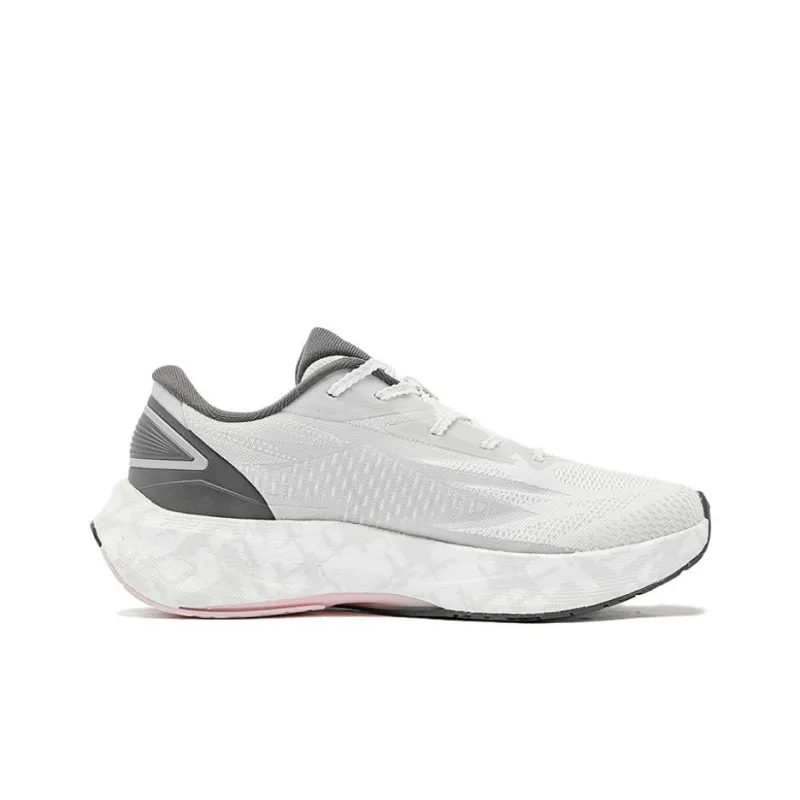 QIAODAN Flying Shadow 4.0 Cushioned Slip Resistant Low Top Casual Running Shoes Women's White Gray-1