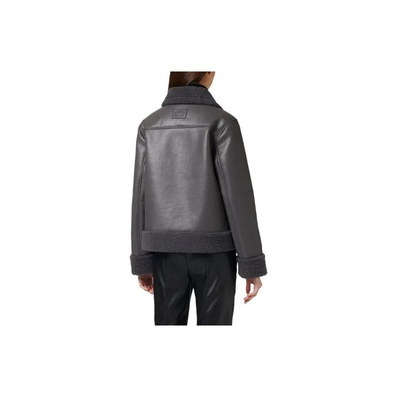 Iceberg Leather Jacket Women's Dark Gray-3