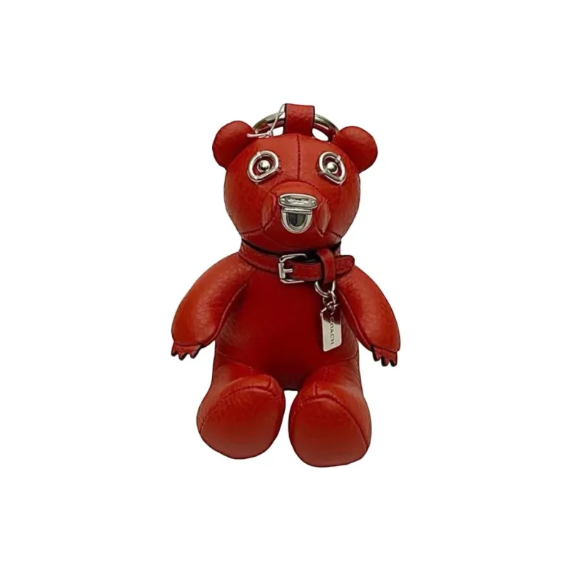COACH Pebble Pattern Cow Leather Bag Accessory Unisex Red-1