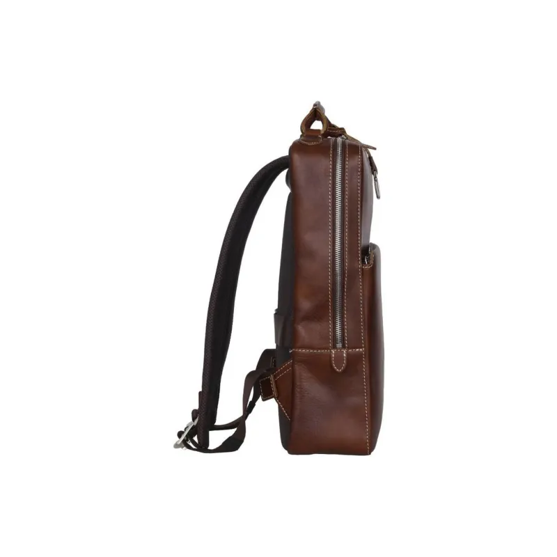 SAMSONITE Cow Leather Backpack Unisex Brown-2