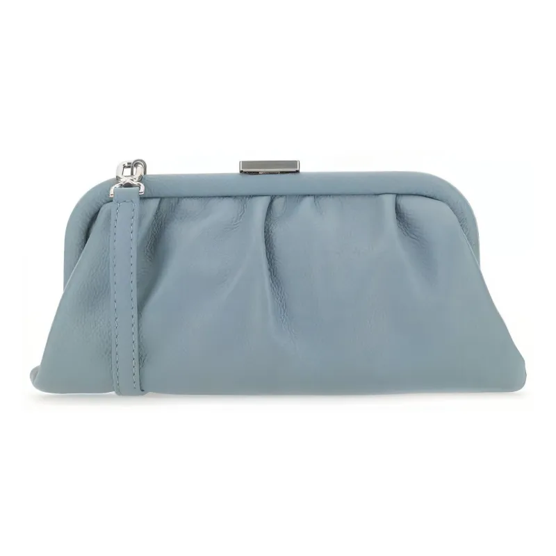 Balenciaga Cowhide Leather Clutch Women's Blue-2