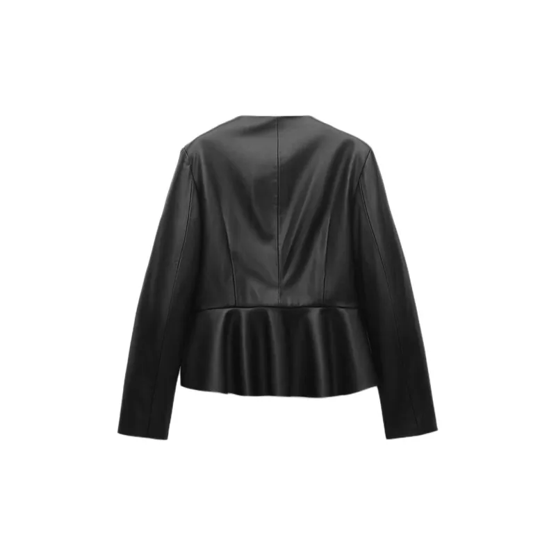 ZARA Leather Jacket Women's Black-1