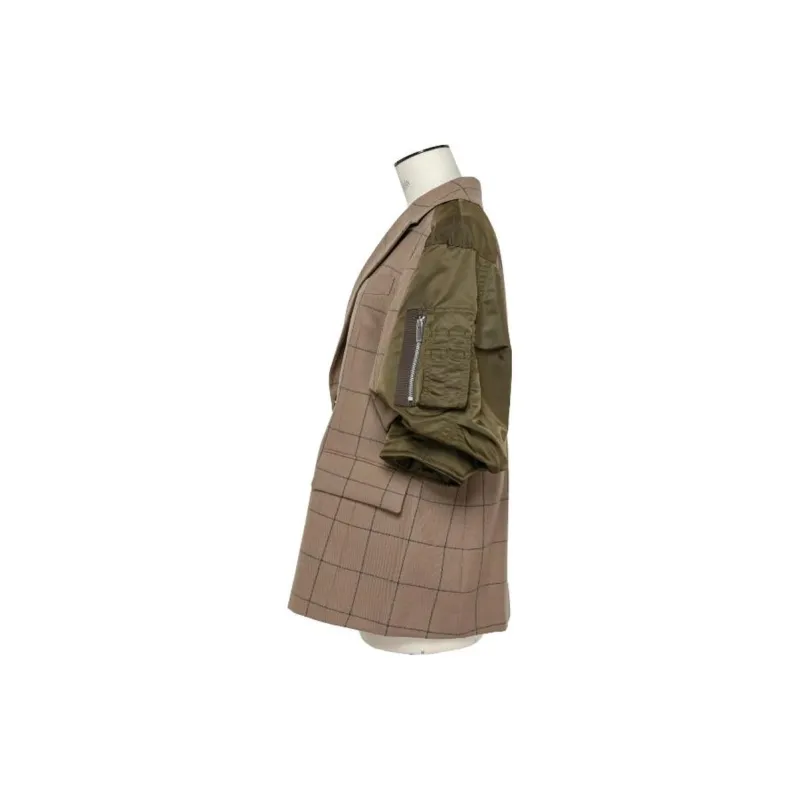 Sacai Panelled Check-pattern Blazer-2