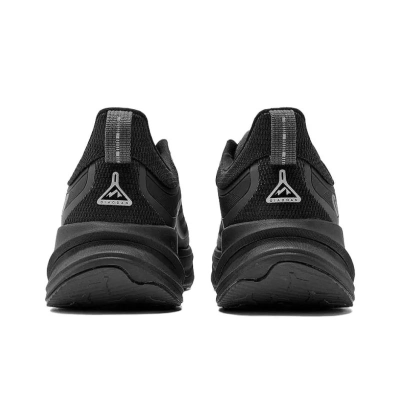 QIAODAN Anti Slip Wear Resistant Low Top Casual Running Shoes Men's Black Gray-4