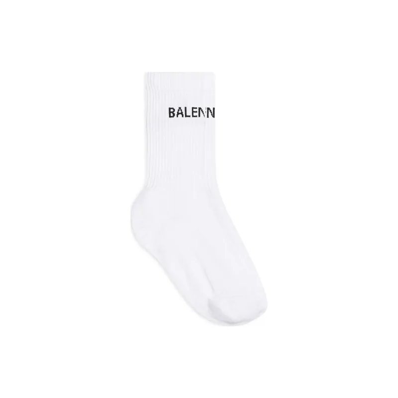 Balenciaga Logo Socks White/Black-1