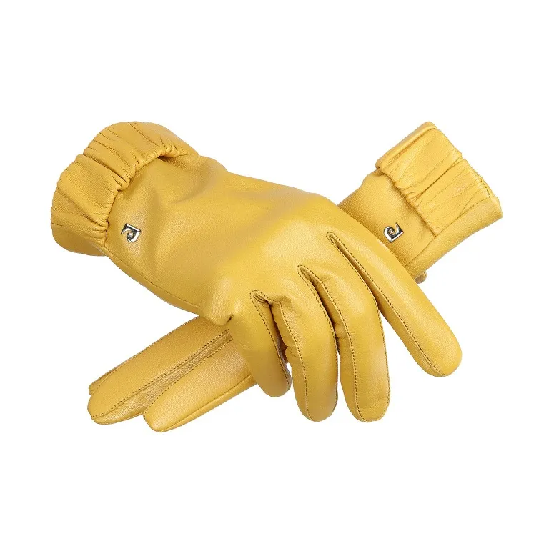 PIERRE CARDIN Sheepskin Gloves Women's Yellow-1