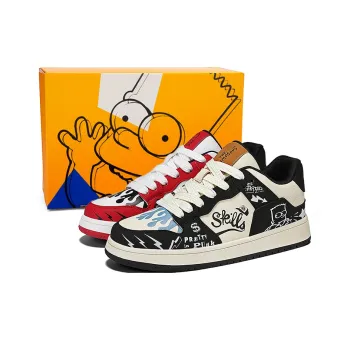 The Simpsons Casual Shoes Unisex Low Top Mismatched/Beige Black/Cool Black/Moonlight Blue/Emerald Green/White Green/Mismatched Fleece Lined/China Red/Beige Black Fleece Lined