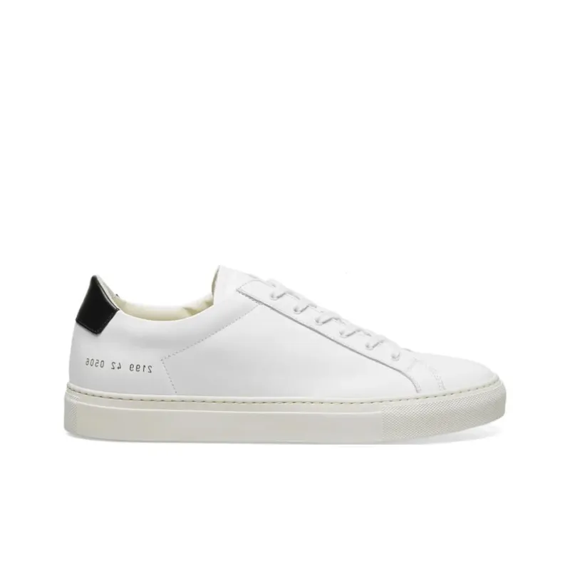 COMMON PROJECTS Skateboard Shoes Men Low Top White Body Black Heel Tab-1