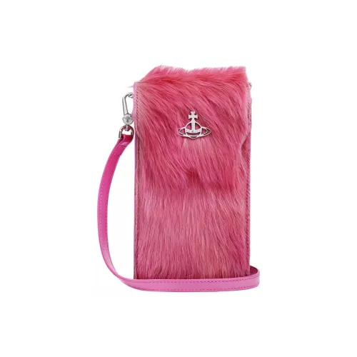 Vivienne Westwood Calf Hair Cell Phone Pouch Women's Pink