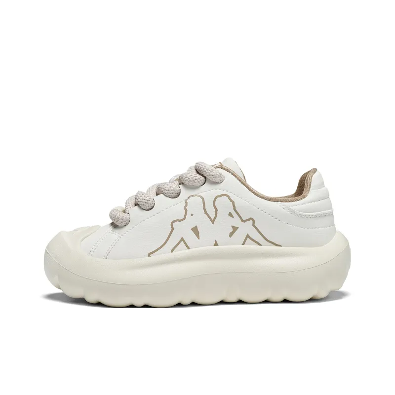 Kappa Anti Slip Wear Resistant Low Top Skateboard Shoes Women's White Brown-0