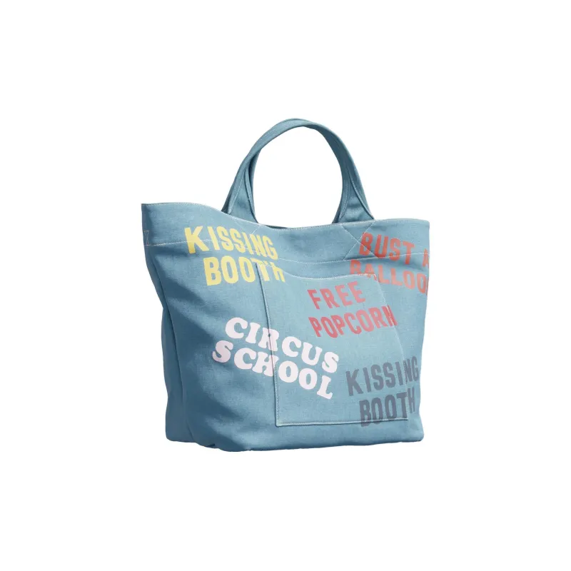 ZARA HARRY LAMBERT Collaboration Cotton Tote Bag Shopping Bag Handbag Men's Blue-1