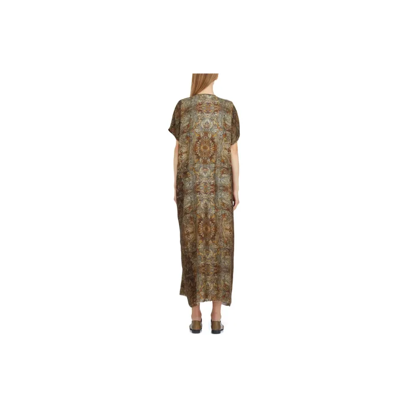 UMA WANG Floral Printed V Neck Dress-1