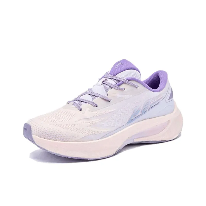 QIAODAN Flying Shadow 4.0 Slip Resistant Cushioning Low Top Casual Running Shoes Women's Pink Purple-2