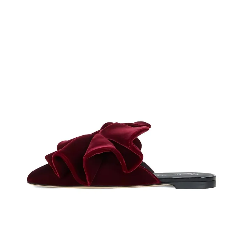 Giuseppe Zanotti Savarin Bow Velvet Mules-0