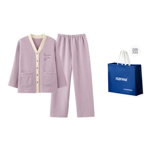 Floating Light Islands Pajama Set Women's Gift Box Set Light Purple