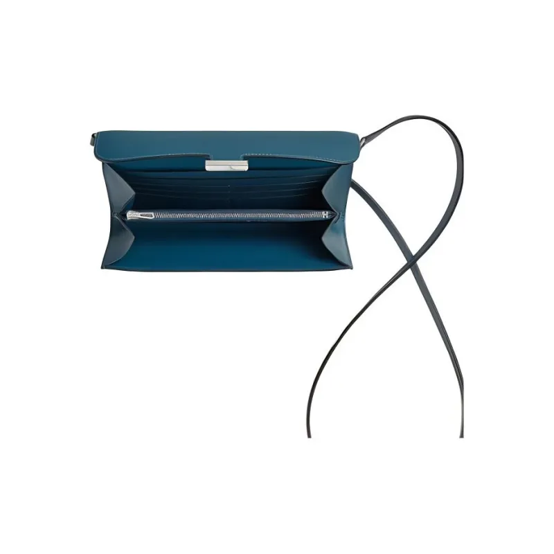 HERMES Epsom Calfskin Shoulder Bag Crossbody Bag Wallet Women's 7A Bleu Thalassa Sea Blue-2