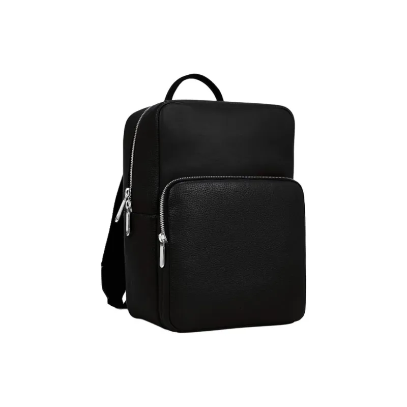 Ecco Cow Leather Backpack Large Size Unisex Black-1