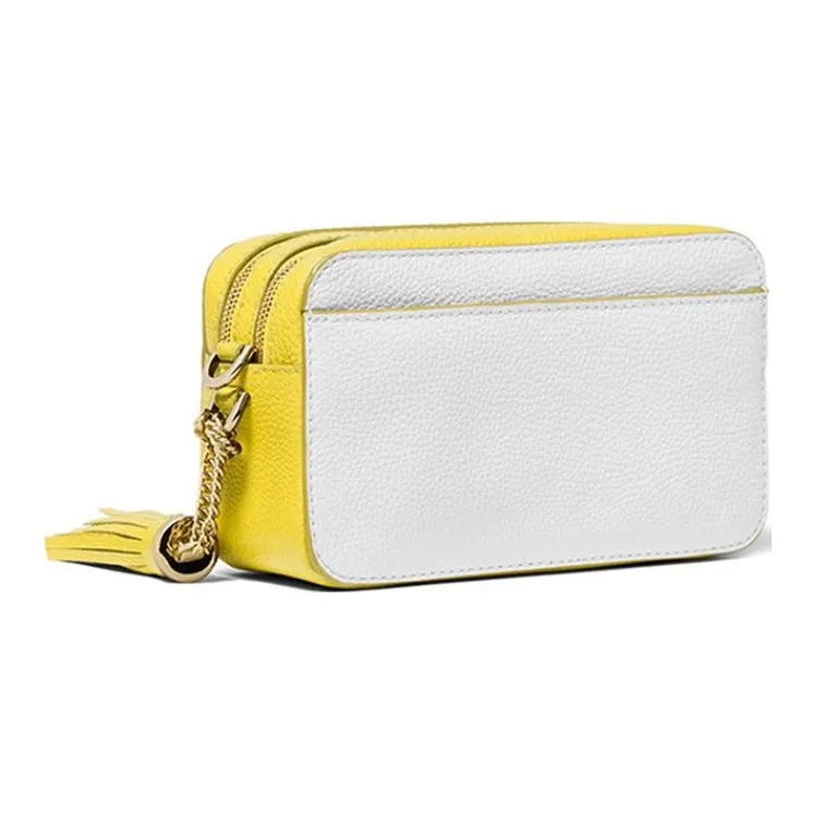 MICHAEL KORS Leather Camera Bag Shoulder Bag Crossbody Bag Small Size Women's White Yellow Multicolor-1
