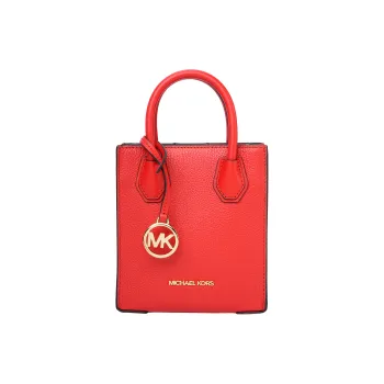 MICHAEL KORS Mercer Leather Tote Bag, Shopping Bag, Handbag, Shoulder Bag, Crossbody Bag Extra Small Women's Bright Red