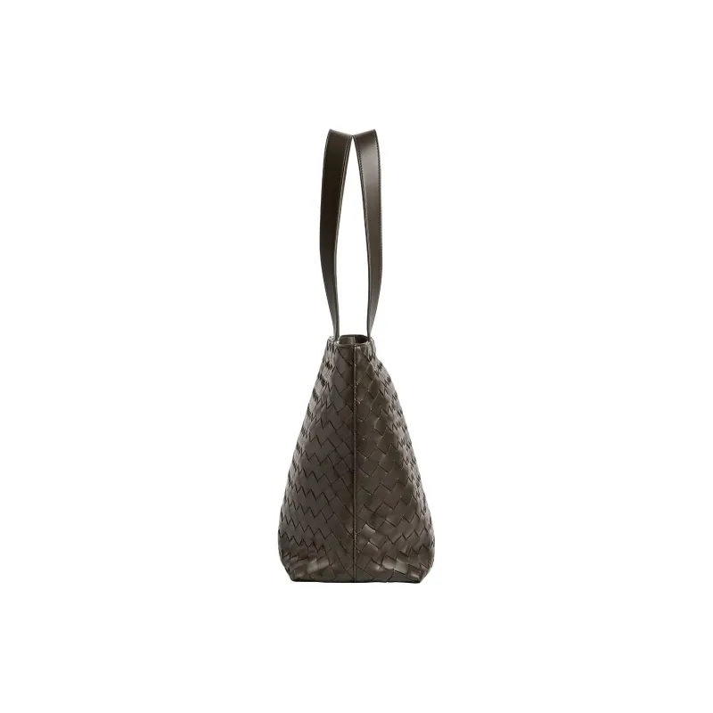 Bottega Veneta Intrecciato Cow Leather Tote Bag Shopping Bag Shoulder Bag Handbag Small Size Men's Khaki-1