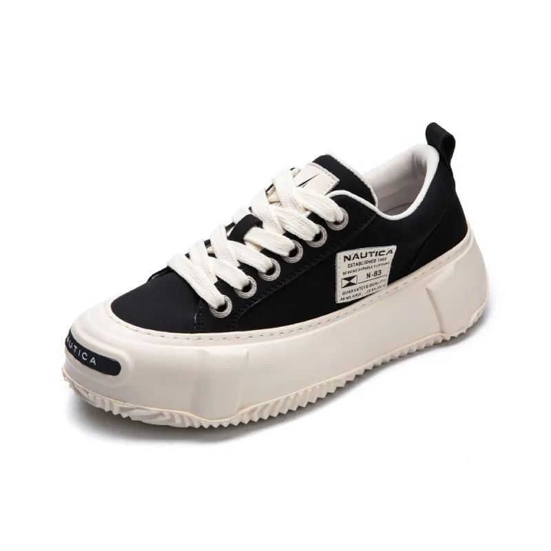 NAUTICA Laugh Slip Resistant, Abrasion Resistant, Lightweight Low Top Skateboard Shoes Women's Black-1