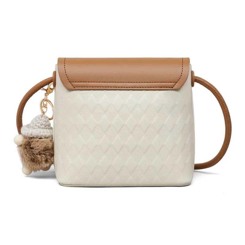 MILLIE'S Cow Leather Shoulder Bag, Crossbody Bag, Bucket Bag Trumpets Women's Ecru-4