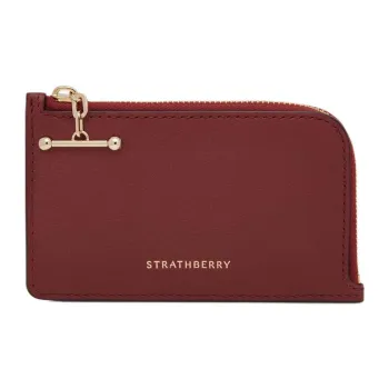 Strathberry Smooth Calf Leather Wallet Women's Ox Blood Red