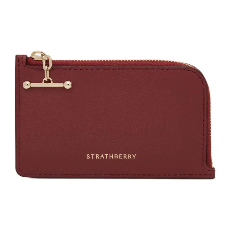 Strathberry Smooth Calf Leather Wallet Women's Ox Blood Red-0