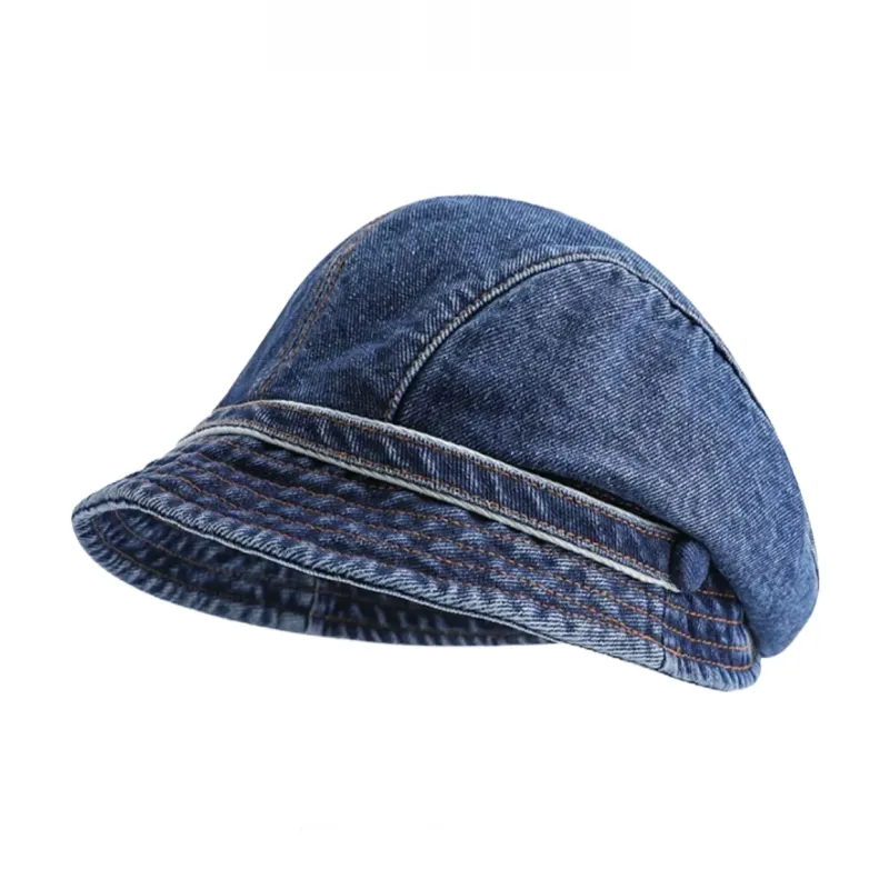 XIUNUMAN Washable Denim Berets Women's-4