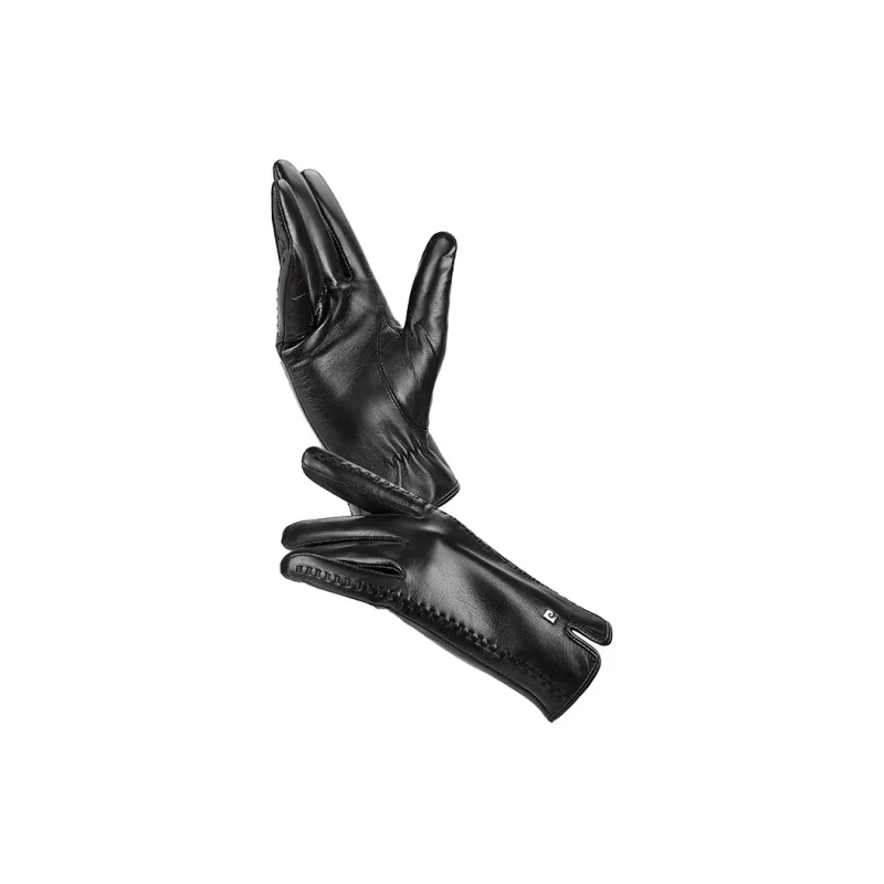 PIERRE CARDIN Sheepskin Gloves Women's Black-3