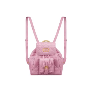 DIOR Caro Lambskin Backpack Small Size Women's Blossom Pink