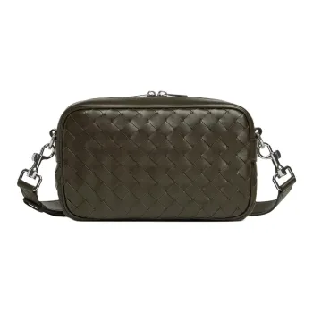 Bottega Veneta Calfskin Camera Bag Shoulder Bag Crossbody Bag Small Size Men's Khaki
