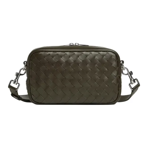 Bottega Veneta Calfskin Camera Bag Shoulder Bag Crossbody Bag Small Size Men's Khaki