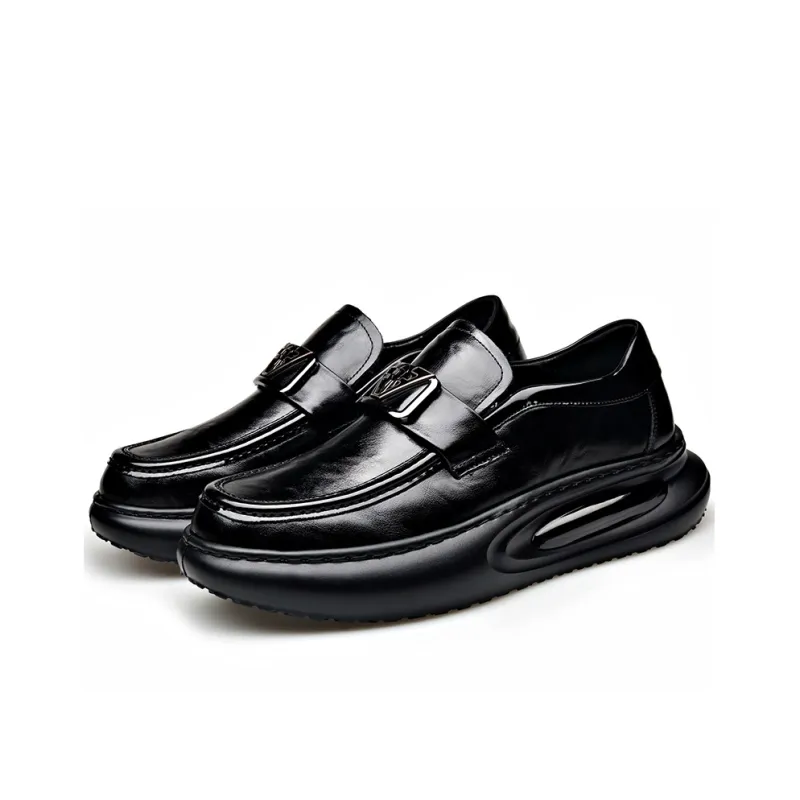 Xiwencha Men's Casual Shoes Men Low Top Black/Brown-1