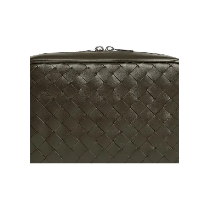 Bottega Veneta Calfskin Camera Bag Shoulder Bag Crossbody Bag Small Size Men's Khaki-3