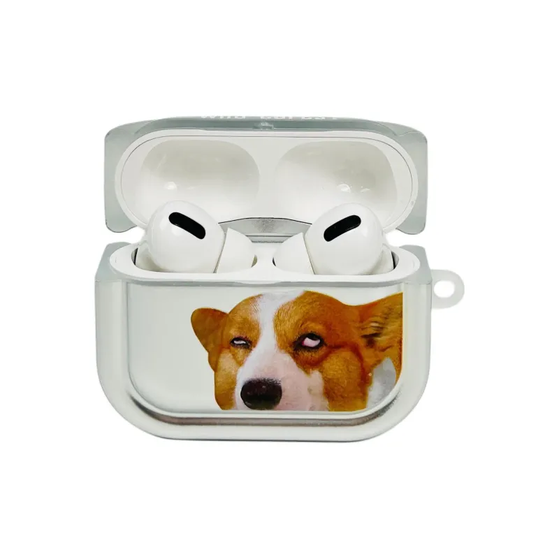 Compatibility With Apple AirPods 4/2/3/4th Generation/AirPods Pro/Pro 2 TPU Plated Silver Corgi Headphone Cases-7