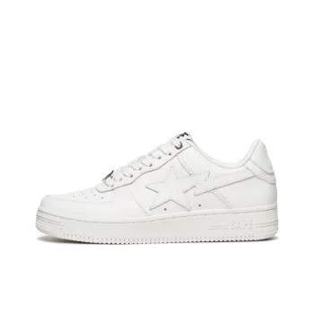 A BATHING APE STA Slip Resistant Low Top Skateboard Shoes Unisex White