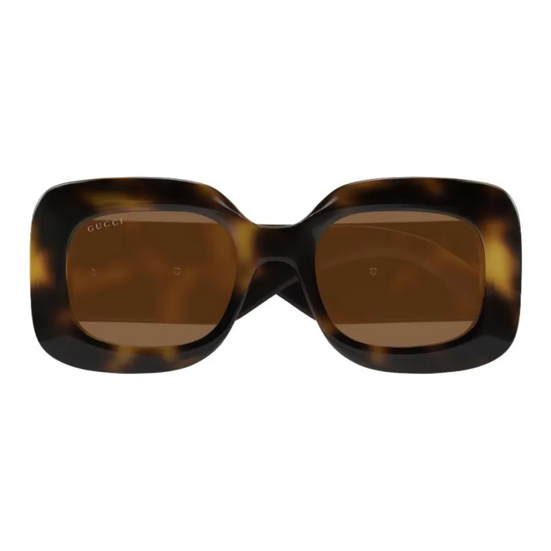 GUCCI Recycled Acetate Square Sunglasses Women's Brown-1
