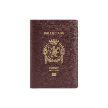 Balenciaga Calfskin Passport Holders Burgundy/Red
