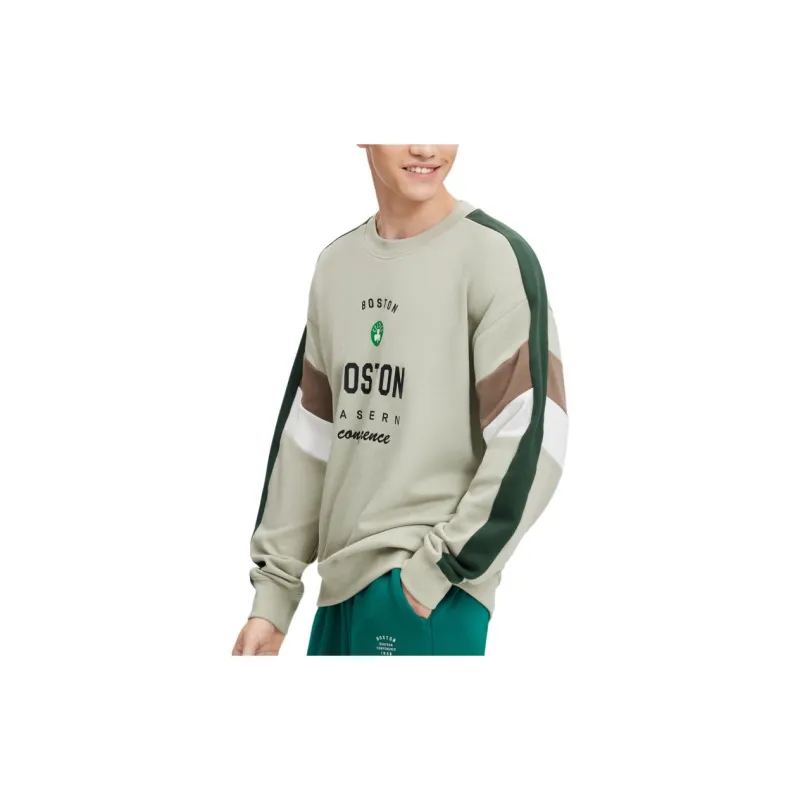 NBA Team Story Series Sweatshirts Unisex Khaki Green-2