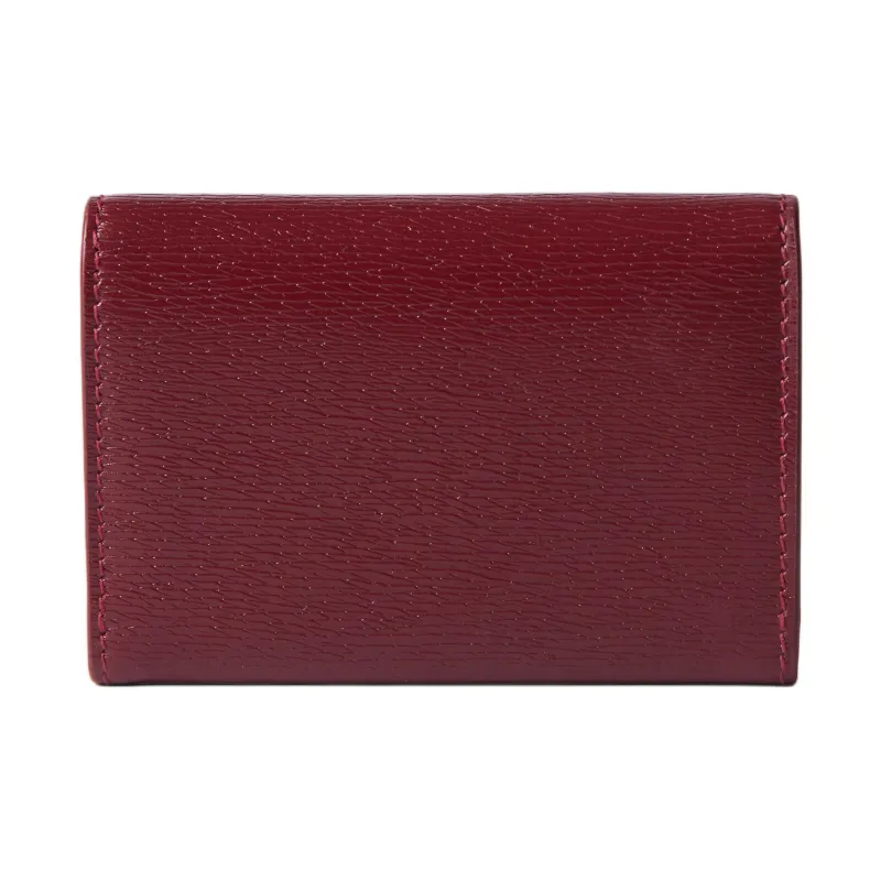 GUCCI Leather Card Holder Women's Red-2