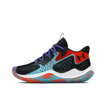 Under Armour Jet '23 Anti Slip Wear Resistant Mid Top Basketball Shoes Unisex Black Blue