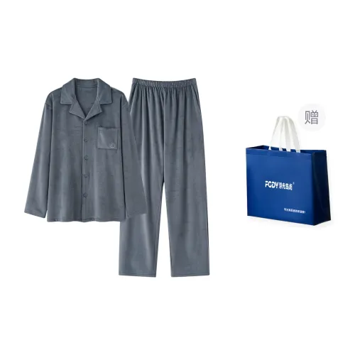 Floating Light Islands Pajama Set Men's Shopping Bag Slate Gray