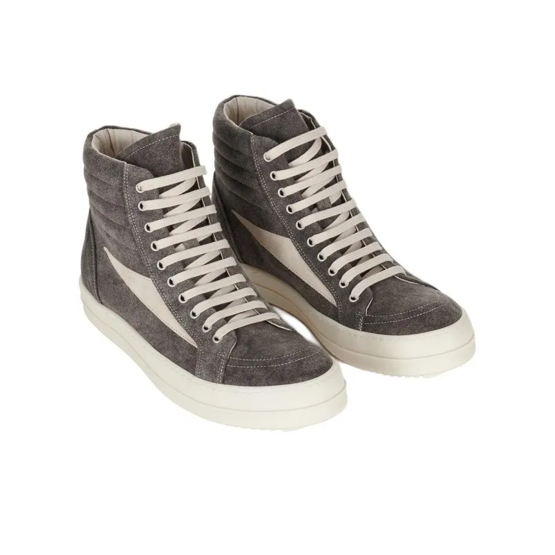 Rick Owens DRKSHDW High Top Skateboard Shoes Men's Gray-1
