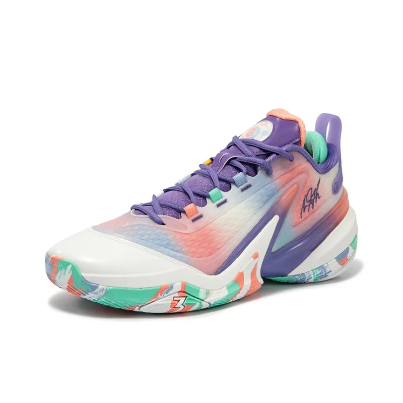361° AG 5 Cushioning Anti Slip Wear Resistant Impact Resistant Low Top Basketball Shoes Men's White Blue-1