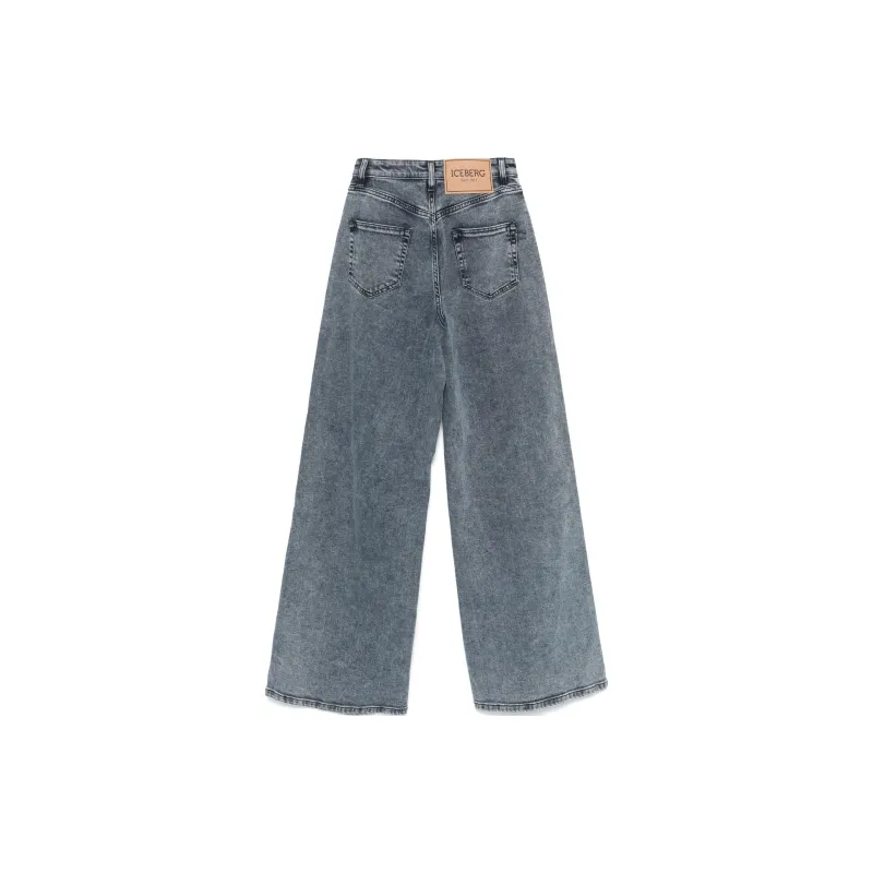 Iceberg Logo Patch Flared Jeans-1