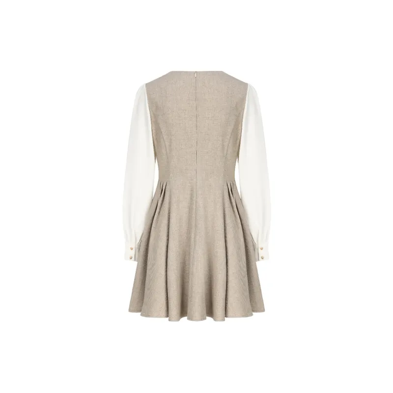 Incolore Long-Sleeved Dresses Women's Milk Tea Stuffed Apricot-1