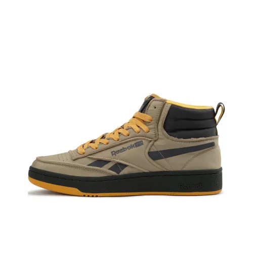 Reebok Anti-Slip Wear-Resistant Mid-Top Skateboard Shoes Unisex Khaki Yellow