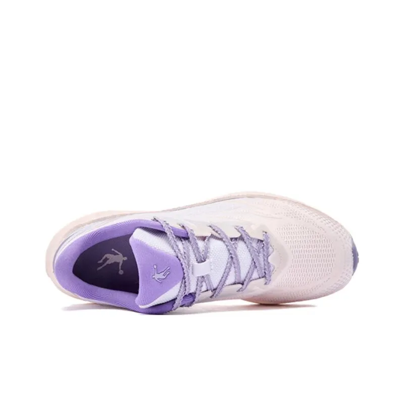 QIAODAN Flying Shadow 4.0 Slip Resistant Cushioning Low Top Casual Running Shoes Women's Pink Purple-4